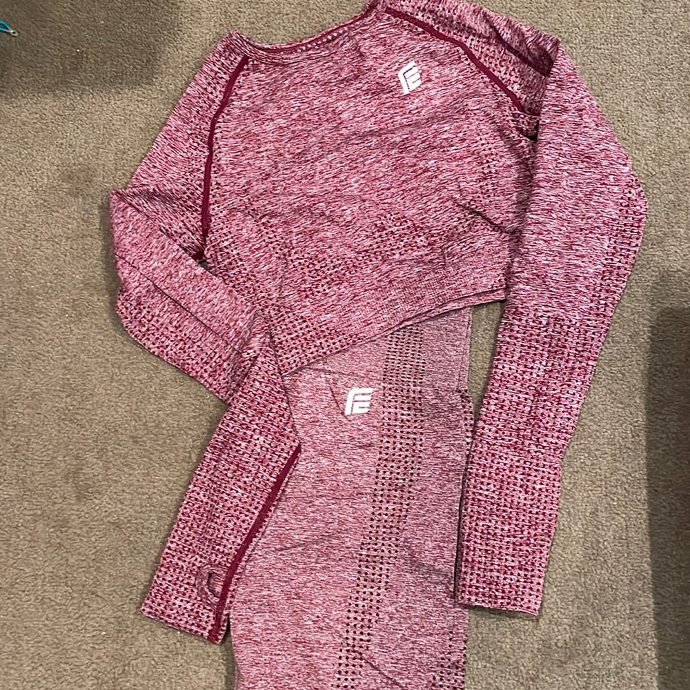 Fitness Elite Two Piece Crop Workout Leggings Set